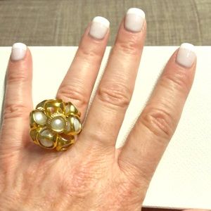 Sterling silver, gold plated DiModolo w pearls.